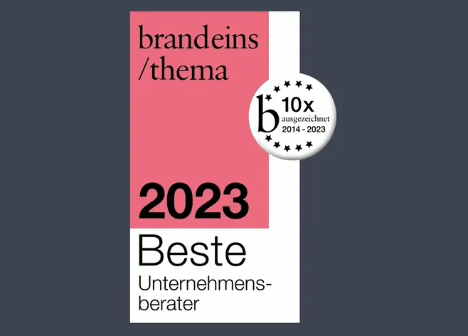 zum 10. Mal beste Berater ausgezeichnet von Brandeins