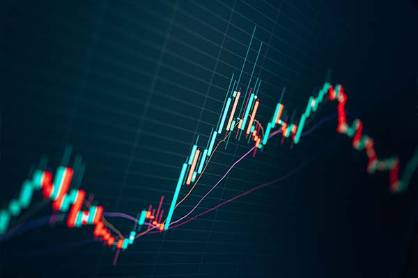 Graph aus grünen und roten Linien zeigt Veränderungen