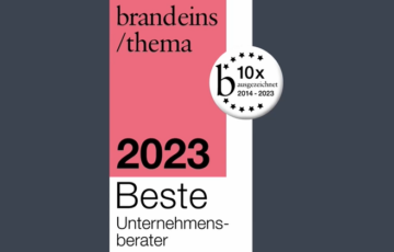 Auszeichung von brand eins und Statista "Beste Unternehmensbetrater" 2023